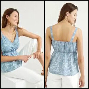 Anthropologie Porridge Chambray Babydoll Style Top Size S
